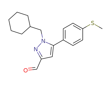 Molecular Structure of 654058-94-3 (1H-Pyrazole-3-carboxaldehyde,
1-(cyclohexylmethyl)-5-[4-(methylthio)phenyl]-)