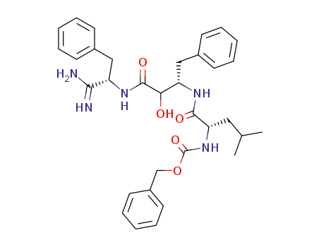 Carbamic acid,
[(1S)-1-[[[(1S)-3-[[(1S)-2-amino-2-imino-1-(phenylmethyl)ethyl]amino]-2-
hydroxy-3-oxo-1-(phenylmethyl)propyl]amino]carbonyl]-3-methylbutyl]-,
phenylmethyl ester