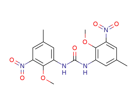 Molecular Structure of 83604-28-8 (Urea, N,N'-bis(2-methoxy-5-methyl-3-nitrophenyl)-)