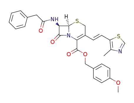 p-Methoxybenzyl 7-phenylacetamido-3(E)-(4-methylthiazol-5-yl)vinyl-3-cephem-4-carboxylate