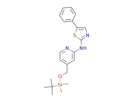 Molecular Structure of 329794-10-7 ([4-(tert-butyldimethylsilanyloxymethyl)pyridin-2-yl](5-phenylthiazol-2-yl)amine)