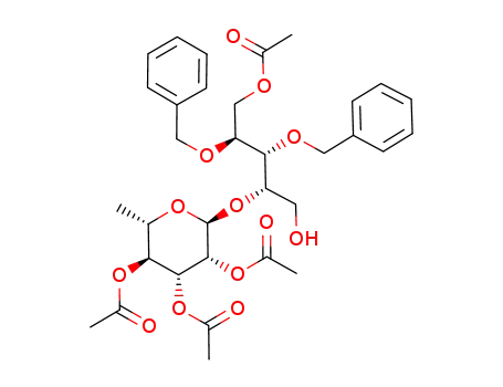 5-O-acetyl-2-[O-(2,3,4-tri-O-acetyl-α-L-rhamnopyranosyl)]-3,4-di-O-benzyl-L-arabitol