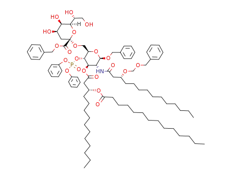 benzyl 6-O-<benzyl (3-deoxy-α-D-manno-2-octulopyranosyl)onate>-2-<(3R)-3-(benzyloxymethoxy)tetradecanamido>-2-deoxy-4-O-(diphenoxyphosphinyl)-3-O-<(3R)-3-tetradecanoyloxytetradecanoyl>-β-D-glucopyranoside