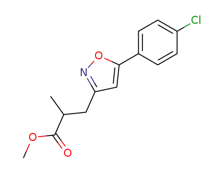 Molecular Structure of 831181-34-1 (3-Isoxazolepropanoic acid, 5-(4-chlorophenyl)-a-methyl-, methyl ester)