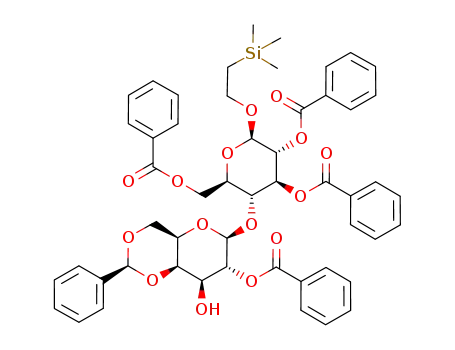 2-(trimethylsilyl)ethyl (2-O-benzoyl-4,6-O-benzylidene-β-D-galactopyranosyl)-(1-4)-2,3,6-tri-O-benzoyl-β-D-glucopyranoside