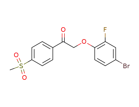 Molecular Structure of 361381-62-6 (Ethanone, 2-(4-bromo-2-fluorophenoxy)-1-[4-(methylsulfonyl)phenyl]-)