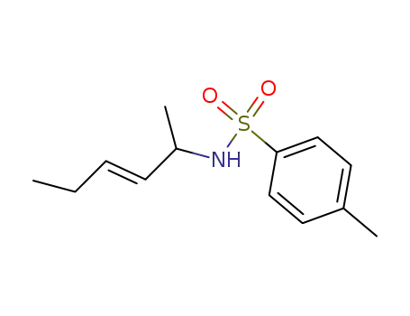 Molecular Structure of 118157-81-6 ((E)-4-methyl-N-(1-methyl-pent-2-enyl)-benzenesulfonamide)