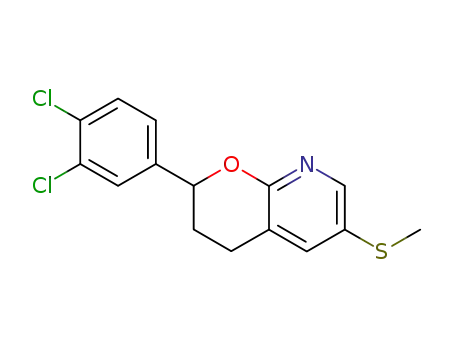 Molecular Structure of 102830-74-0 (2-(3,4-dichlorophenyl)-6-(methylsulfanyl)-3,4-dihydro-2H-pyrano[2,3-b]pyridine)