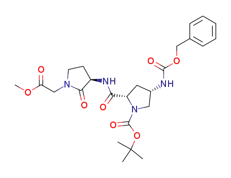 methyl 3(R)-[(4(S)-(4-benzyloxycarbonylamino)-1-(tert-butoxycarbonyl)-2(S)-pyrrolidinylcarbonyl)amino]-2-oxo-1-pyrrolidineacetate