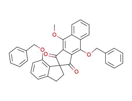 2,3-dihydro-7-(phenylmethoxy)-1H-indene-1-spiro-2'-<4'-methoxy-9'-(phenylmethoxy)-2'H-benz<f>indene>-1',3'-dione