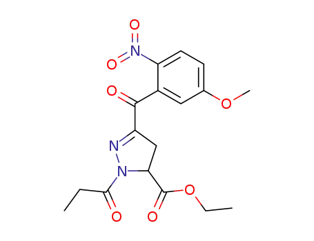 1H-Pyrazole-5-carboxylic acid,
4,5-dihydro-3-(5-methoxy-2-nitrobenzoyl)-1-(1-oxopropyl)-, ethyl ester