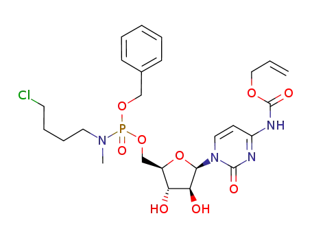 Molecular Structure of 727399-10-2 (5'-[N<sup>4</sup>-(allyloxycarbonyl)cytosine arabinosyl] benzyl N-methyl-N-(4-chlorobutyl) phosphoramidate)