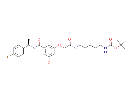 Carbamic acid,
[5-[[[3-[[[(1R)-1-(4-fluorophenyl)ethyl]amino]carbonyl]-5-hydroxyphenoxy]
acetyl]amino]pentyl]-, 1,1-dimethylethyl ester