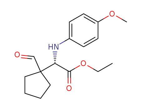 Molecular Structure of 741677-29-2 ((1-formyl-cyclopentyl)(4-methoxy-phenylamino)-acetic acid ethyl ester)