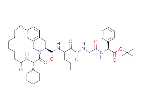 (S)-(2-{3-[((3S,18S)-3-Cyclohexyl-2,5-dioxo-12-oxa-1,4-diaza-tricyclo[11.5.3.0<sup>16,20</sup>]henicosa-13<sup>(21)</sup>,14,16<sup>(20)</sup>-triene-18-carbonyl)-amino]-2-oxo-hexanoylamino}-acetylamino)-phenyl-acetic acid tert-butyl ester
