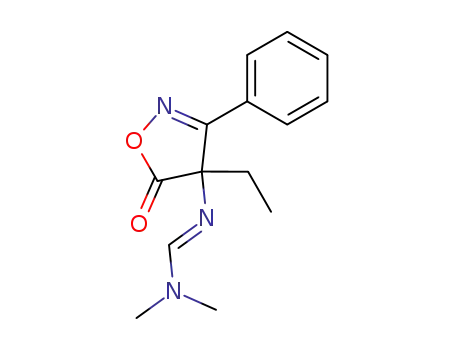 Molecular Structure of 133469-68-8 (N'-(4-Ethyl-5-oxo-3-phenyl-4,5-dihydro-isoxazol-4-yl)-N,N-dimethyl-formamidine)