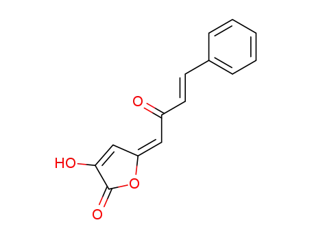 2(5H)-Furanone, 3-hydroxy-5-[(3E)-2-oxo-4-phenyl-3-butenylidene]-,
(5E)-