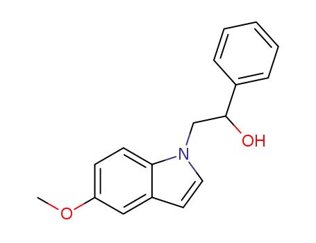 Molecular Structure of 820210-28-4 (2-(5-methoxyindol-1-yl)-1-phenylethanol)