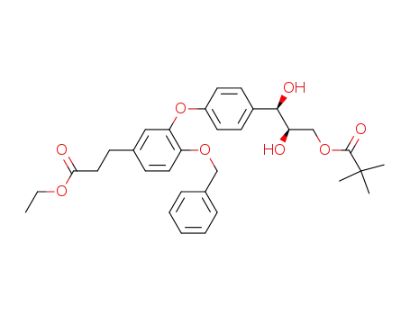 2,2-Dimethyl-propionic acid (2R,3R)-3-{4-[2-benzyloxy-5-(2-ethoxycarbonyl-ethyl)-phenoxy]-phenyl}-2,3-dihydroxy-propyl ester