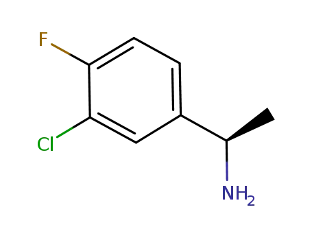 Molecular Structure of 1012305-33-7 (Benzenemethanamine, 3-chloro-4-fluoro-α-methyl-, (αR)-)