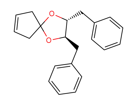 Molecular Structure of 915149-80-3 ((2R,3R)-2,3-dibenzyl-1,4-dioxaspiro[4.4]non-7-ene)