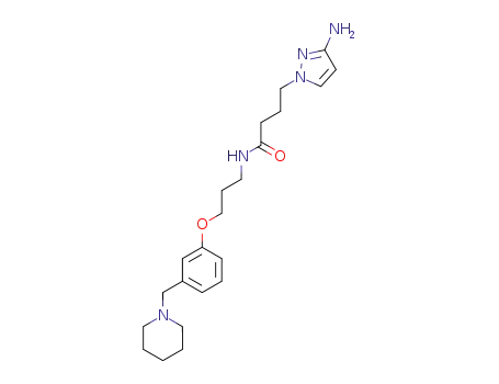 4-(3-amino-1-pyrazolyl)-N-<3-<3-(1-piperidinylmethyl)phenoxy>propyl>butanamide