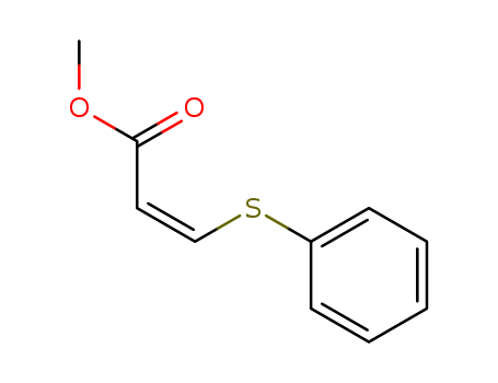 Molecular Structure of 49833-38-7 (2-Propenoic acid, 3-(phenylthio)-, methyl ester, (Z)-)