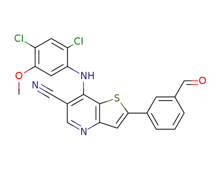 7-[(2,4-dichloro-5-methoxyphenyl)amino]-2-(3-formylphenyl)thieno[3,2-b]pyridine-6-carbonitrile