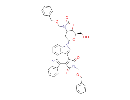 1-<(benzyloxy)methyl>-3,4-dihydro-4-(<3-<<(benzyloxy)methyl>amino>-3-N,4-O-carbonyl-2-deoxy-α-D-allopyranosyl>-1H-indol-3-yl)-3-(1H-indol-3-yl)-1H-pyrrole-2,5-dione