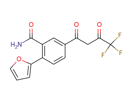 Molecular Structure of 343339-01-5 (1-[4-(2-furyl)3-(carboxamido)phenyl]-4,4,4-trifluoro-1,3-butanedione)