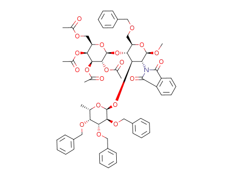 methyl (2,3,4,6-tetra-O-acetyl-β-D-galactopyranosyl)-(1->4)-[(2,3,4-tri-O-benzyl-α-L-fucopyranosyl)-(1->3)]-6-O-benzyl-2-deoxy-2-phthalimido-β-D-glucopyranoside