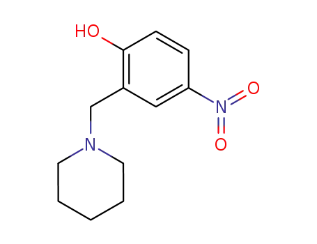 Molecular Structure of 77802-91-6 (4-nitro-2-(piperidin-1'-ylmethyl)phenol)