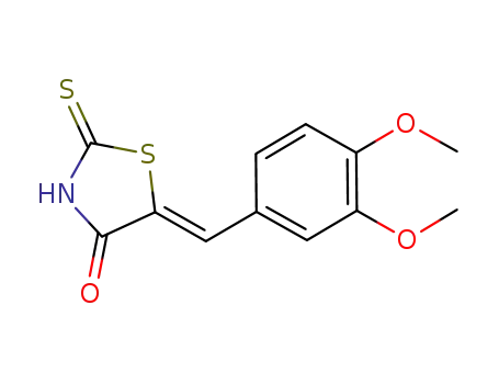 Molecular Structure of 948016-52-2 (5-((3,4-DIMETHOXYPHENYL)METHYLENE)-2-THIOXO-1,3-THIAZOLIDIN-4-ONE)