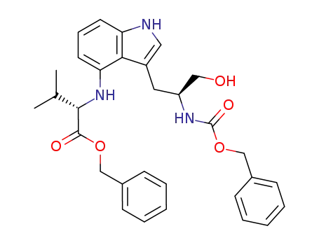 (S,S)-(2-(4-((1-(((phenylmethyl)oxy)carbonyl)-2-methylpropyl)amino)-1H-indol-3-yl)-1-(hydroxymethyl)ethyl)carbamic acid, phenylmethyl ester