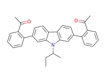 Molecular Structure of 908860-25-3 (2,7-bis-(2-acetylphenyl)-9-sec-butyl-carbazole)