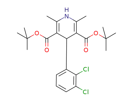 Molecular Structure of 110963-07-0 (3,5-Pyridinedicarboxylicacid, 4-(2,3-dichlorophenyl)-1,4-dihydro-2,6-dimethyl-,3,5-bis(1,1-dimethylethyl) ester)