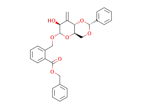 2'-(benzyloxycarbonyl)benzyl 4,6-O-benzylidene-3-deoxy-3-methylene-α-D-arabino-hexopyranoside