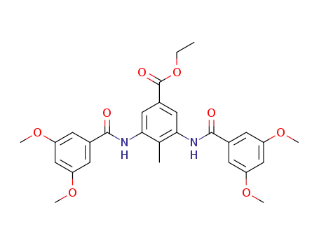Molecular Structure of 748799-85-1 (ethyl 3,5-bis(3,5-dimethoxybenzoylamino)-4-methylbenzoate)