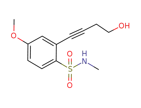 Molecular Structure of 929205-79-8 (Benzenesulfonamide, 2-(4-hydroxy-1-butyn-1-yl)-4-methoxy-N-methyl-)