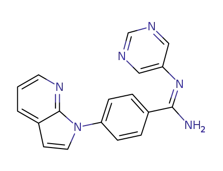(E)-N'-(pyrimidin-5-yl)-4-(1H-pyrrolo[2,3-b]pyridin-1-yl)benzamidine