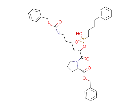1-<(S)-2-<<hydroxy-(4-phenylbutyl)phosphinyl>oxy>-1-oxo-6-<<(phenylmethoxy)carbonyl>amino>hexyl>-L-proline phenylmethyl ester