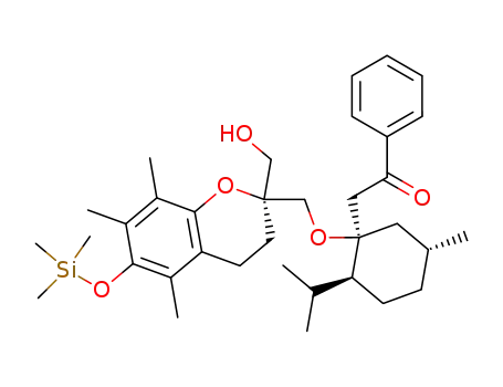 2-[(1R,2S,5R)-1-((S)-2-Hydroxymethyl-5,7,8-trimethyl-6-trimethylsilanyloxy-chroman-2-ylmethoxy)-2-isopropyl-5-methyl-cyclohexyl]-1-phenyl-ethanone