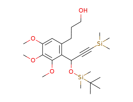 3-{2-[1-(<i>tert</i>-butyl-dimethyl-silanyloxy)-3-trimethylsilanyl-prop-2-ynyl]-3,4,5-trimethoxy-phenyl}-propan-1-ol