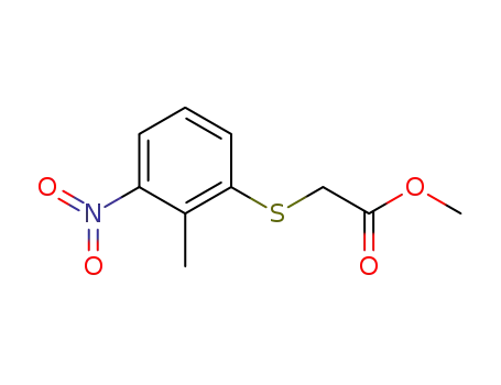 Molecular Structure of 73363-64-1 (methyl ((2-methyl-3-nitrophenyl)thio)acetate)