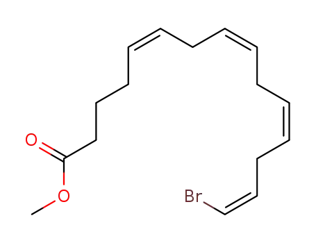 Molecular Structure of 688034-83-5 (5,8,11,14-Pentadecatetraenoic acid, 15-bromo-, methyl ester,
(5Z,8Z,11Z,14Z)-)