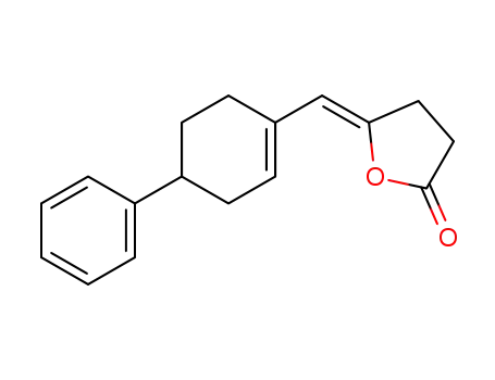 Molecular Structure of 137742-25-7 (2(3H)-Furanone, dihydro-5-[(4-phenyl-1-cyclohexen-1-yl)methylene]-,
(E)-)