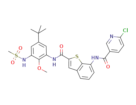 N-[2-(5-tert-butyl-3-methanesulfonylamino-2-methoxy-phenylcarbamoyl)-benzo[b]thiophen-7-yl]-6-chloronicotinamide