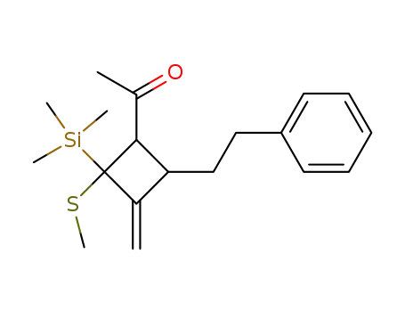 3-methylene-4-(methylthio)-2-(2-phenylethyl)-4-(trimethylsilyl)cyclobutyl methyl ketone