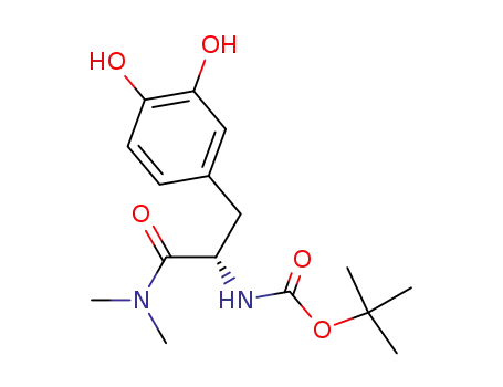 Molecular Structure of 752251-02-8 (Carbamic acid,
[(1S)-1-[(3,4-dihydroxyphenyl)methyl]-2-(dimethylamino)-2-oxoethyl]-,
1,1-dimethylethyl ester)