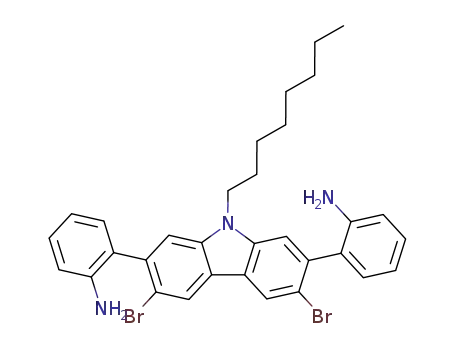 Molecular Structure of 778649-43-7 (N-octyl-3,6-dibromo-2,7-bis(2'-aminophenyl)carbazole)